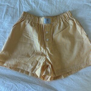Pact Women's Yellow Striped Shorts - NWOT